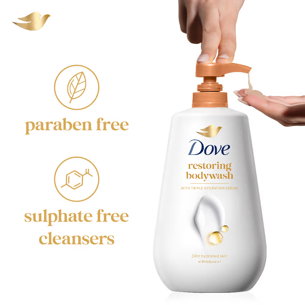 Dove Dryness Care Body Wash With Jojoba Oil - Swadesiicart