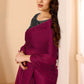 Aafreen Partywear Designer Pink Satin Chiffon Fancy Saree