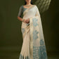 Vishnu Weaves Women's Green Muga Cotton Thread Woven Saree with Blouse - Swadesiicart