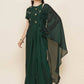 Women Republic Green Hand Embellished Gown | Swadesiicart