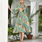 Vaasva Women's Teal Musline Viscose Digital Printed Dress | Swadesiicart
