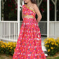Aayaa Designer Printed Silk Pink Kids Lehenga Choli - Pink