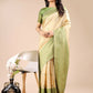 Astita Aura Silk Cream Light Green Banarasi Silk Saree | Swadesiicart