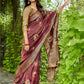 Vamsee Nikita Wine Cotton Saree - Swadesiicart