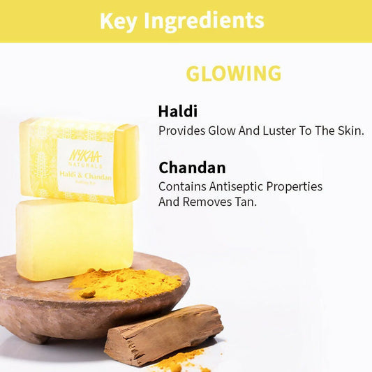 Nykaa Naturals Haldi & Chandan Glowing Bathing Soap - Swadesiicart