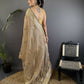 Joban Fashion Mud Brown Handloom Banarasi Organza Silk Khatali Butta Work Saree | Swadesiicart