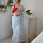 Vamsee Vika 9Mm Sky Organza Saree - Swadesiicart