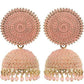 Mominos Fashion Joharkamal Gold-Polished Meenakari Jhumkas For Women & Girls (Peach) - Mominos Fashion