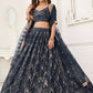 Black Butterfly Soft Net Embroidery With Real Mirror Work Lehenga Choli - Jihu Culture