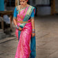Vamika Weaving Banarasi Jacquard pink Kanjivaram Saree | Swadesiicart