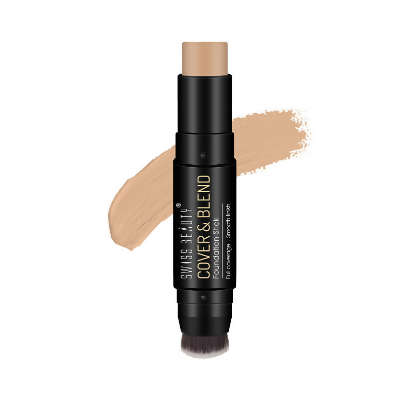 Swiss Beauty Cover & Blend Stick Foundation - 03 Shell Beige | Swadesiicart
