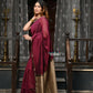 Very Much Indian VMI Exclusive Designer! Handloom Cotton Silk Saree With Sleek Golden Border - Maroon Shade | Swadesiicart