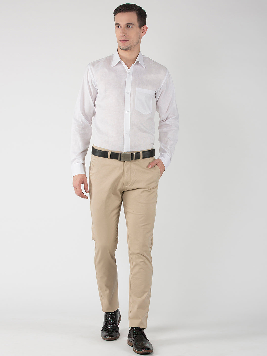RIAG White Men's Full Sleeves White Shirt | Swadesiicart