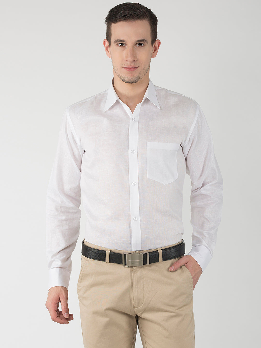 RIAG White Men's Full Sleeves White Shirt | Swadesiicart