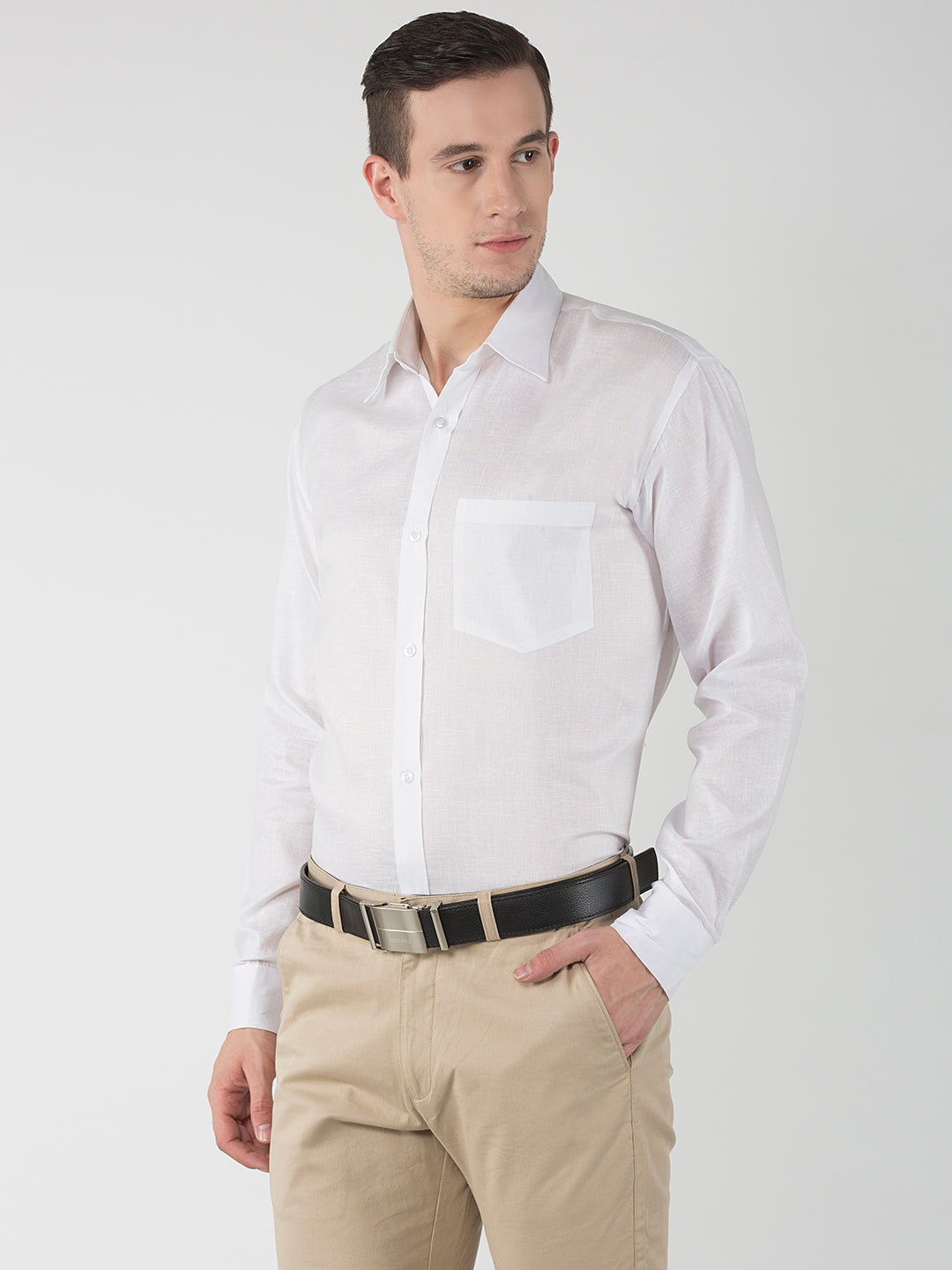 RIAG White Men's Full Sleeves White Shirt | Swadesiicart