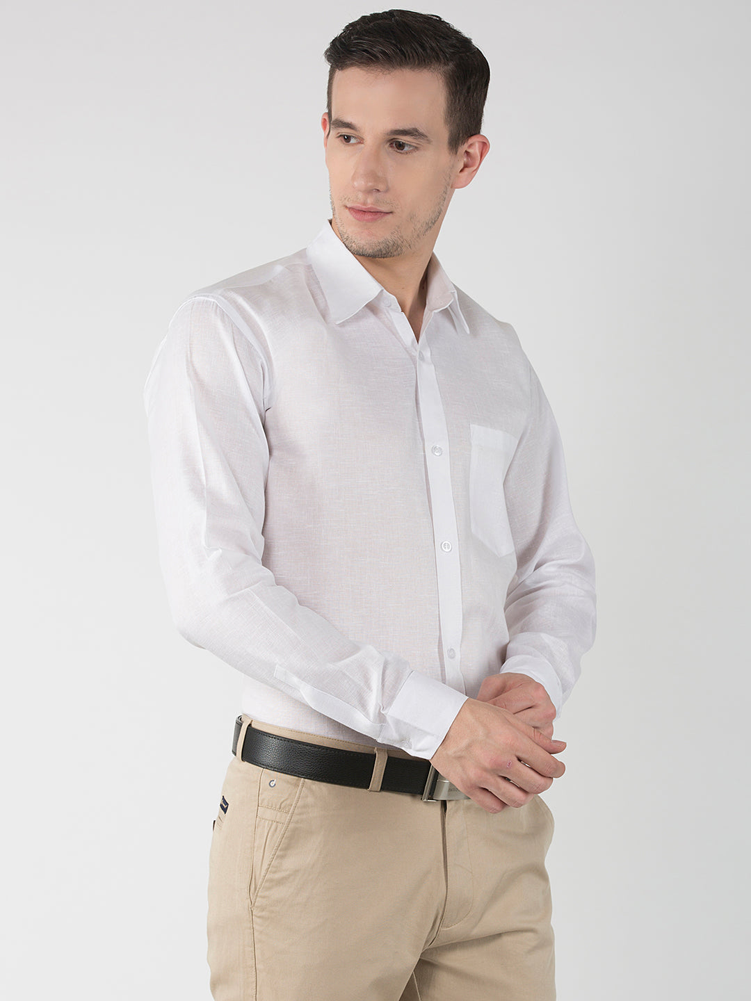 RIAG White Men's Full Sleeves White Shirt | Swadesiicart