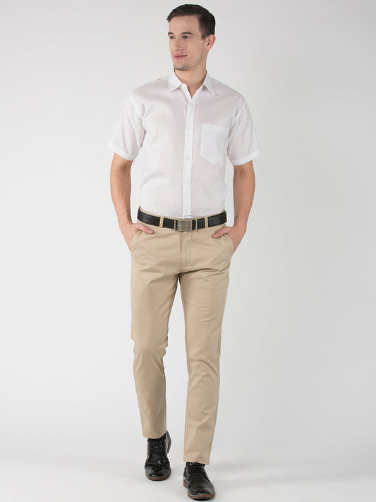 RIAG White Men's Half Sleeves White Shirt | Swadesiicart