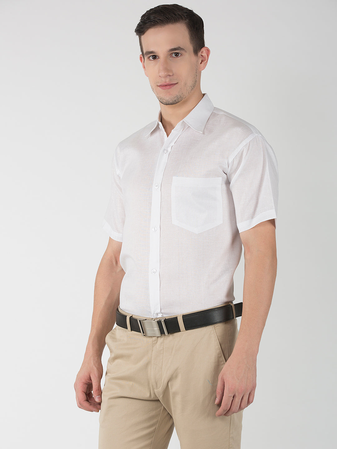 RIAG White Men's Half Sleeves White Shirt | Swadesiicart