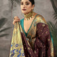 Vishnu Weaves Women's Maroon Paithani Silk Saree with Blouse - Swadesiicart