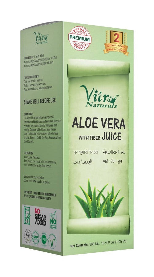 Vitro Naturals Aloe Vera Juice With Fiber Juice | Swadesiicart