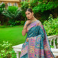 Vishnu Weaves Women's Rama Banarasi Silk Kashmiri Woven Saree with Blouse - Swadesiicart