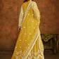 Yellow All Over Embroidered Net Wedding Anarkali Suit - Emponline | Swadesiicart