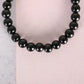 NVR Men & Women Black Marble Crystal Beaded Elasticated Bracelet - NR Retail-NVR