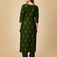 Jyoti Fashion Women's Green Viscose Rayon Embroidered Kurta Pant Set | Swadesiicart