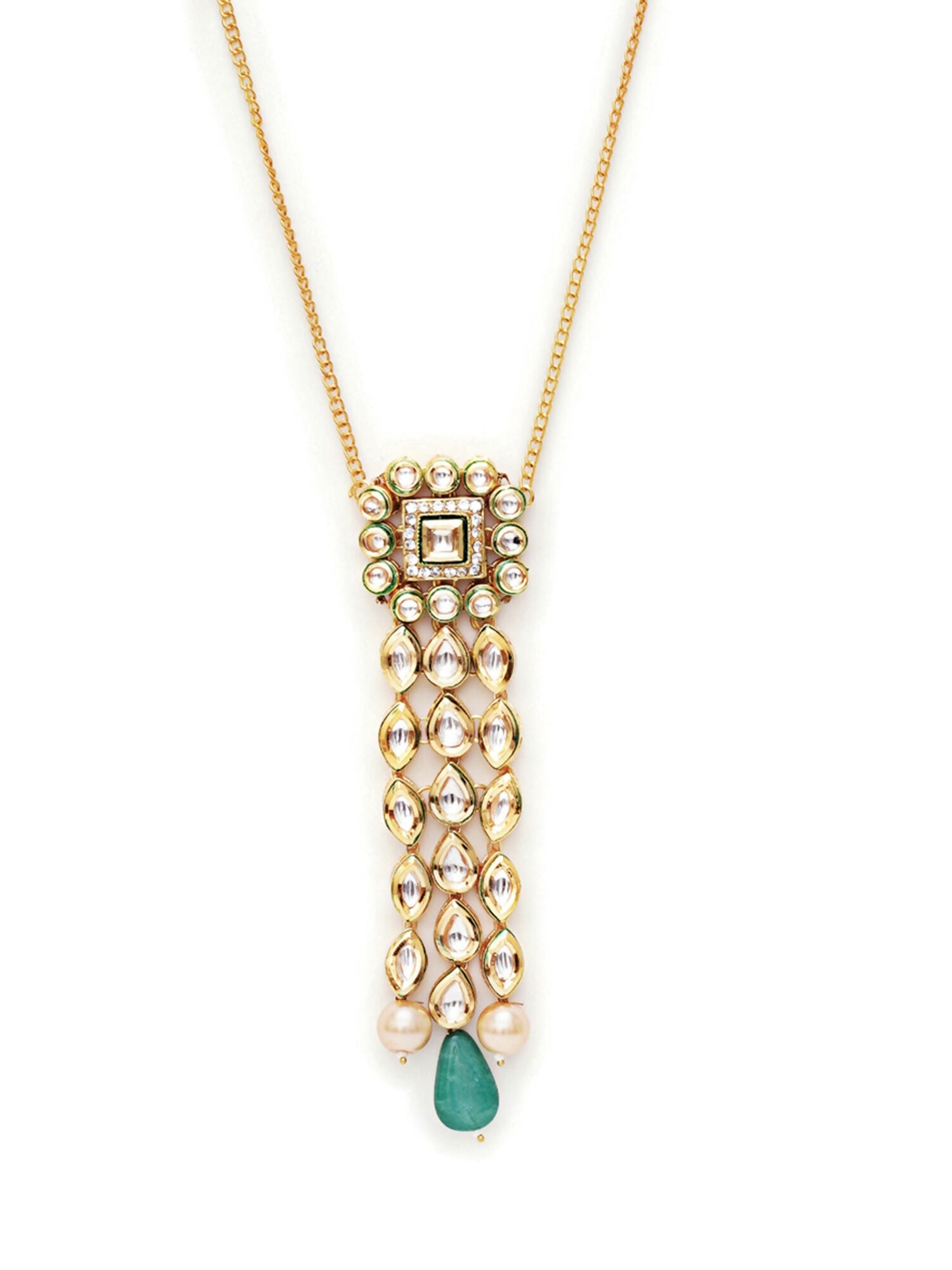 Kundan Necklace (Gold) - Ruby Raang | Swadesiicart