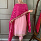 Partywear Designer Viscose Silk Blend Pink Stitched Suit With Dupatta - Tanisha | Swadesiicart