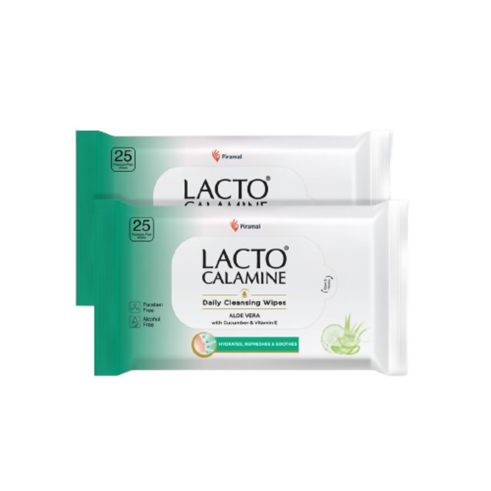 Lacto Calamine Daily Cleansing Face Wipes, Makeup Remover Wipes - Swadesiicart