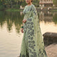 Shree Shyam Fashion Light Green Linen Cotton Saree