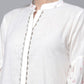 Ahalyaa Women Off White Pure Cotton Printed Tunic | Swadesiicart