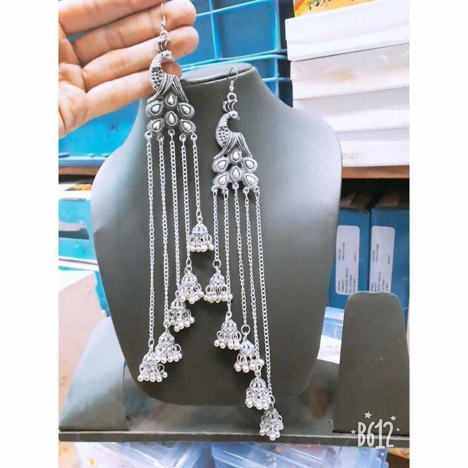 MS Fashion India Peacock Design Earrings With Hanging five Jhumkas | Swadesiicart
