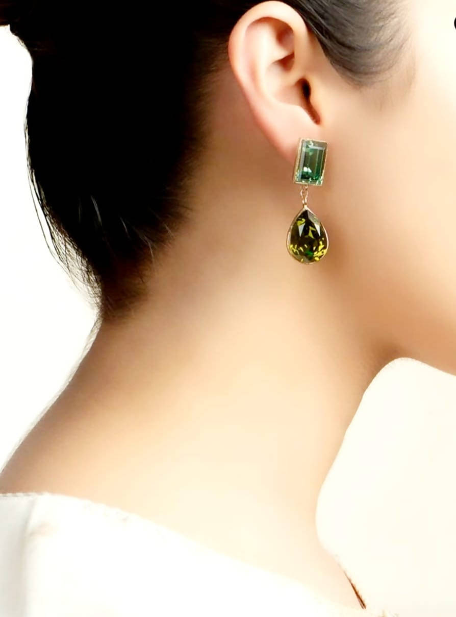 Bling Accessories Hand Made Statement Crystal Stud Earrings | Swadesiicart