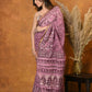 Very Much Indian Handblock Printed Cotton Saree With Natural Dyes - Pink | Swadesiicart