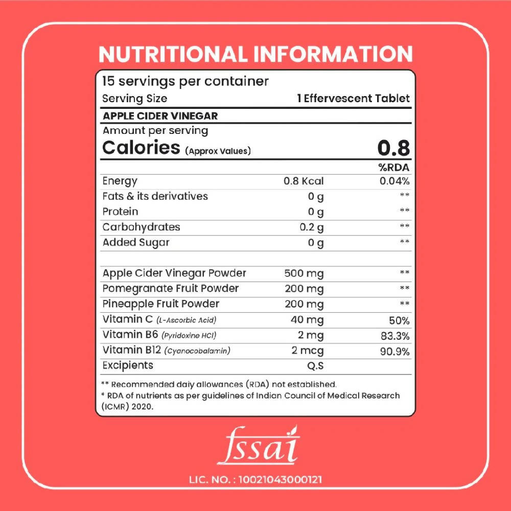 Boldfit Apple Cider Vinegar Effervescent Tablets - Swadesiicart