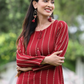Juniper Maroon Ethnic Motif Printed Acrylic Straight Kurta. - Swadesiicart