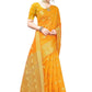 Vamika Banarasi Jacquard Weaving Yellow Saree | Swadesiicart