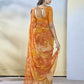 Orange Georgette Designer Printed Ready to Wear Saree - Samyana | Swadesiicart