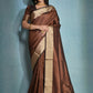 Vishnu Weaves Women's Coffee Raw Silk Zari Woven Saree with Blouse - Swadesiicart