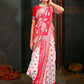 Shree Shyam Fashion Devistuti Red White Linen Cotton Saree