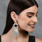 Joban Fashion Women Long Pattern Silver Tone Earrings | Swadesiicart