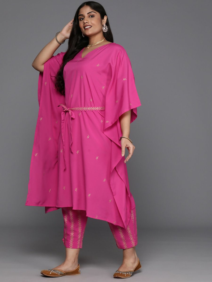 Ahalyaa Women's Traditional wear Kurta Set - Pink | Swadesiicart