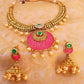 Latest Multicolor Antique Necklace Set with Pearl Drops