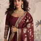 Aarshi Fashions Maroon Silk Wedding Gowns