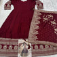 Aarshi Fashions Maroon Silk Wedding Gowns