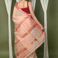 Very Much Indian Handloom Cotton Silk Maheshwari Saree With Sleek Golden Border - Beige | Swadesiicart