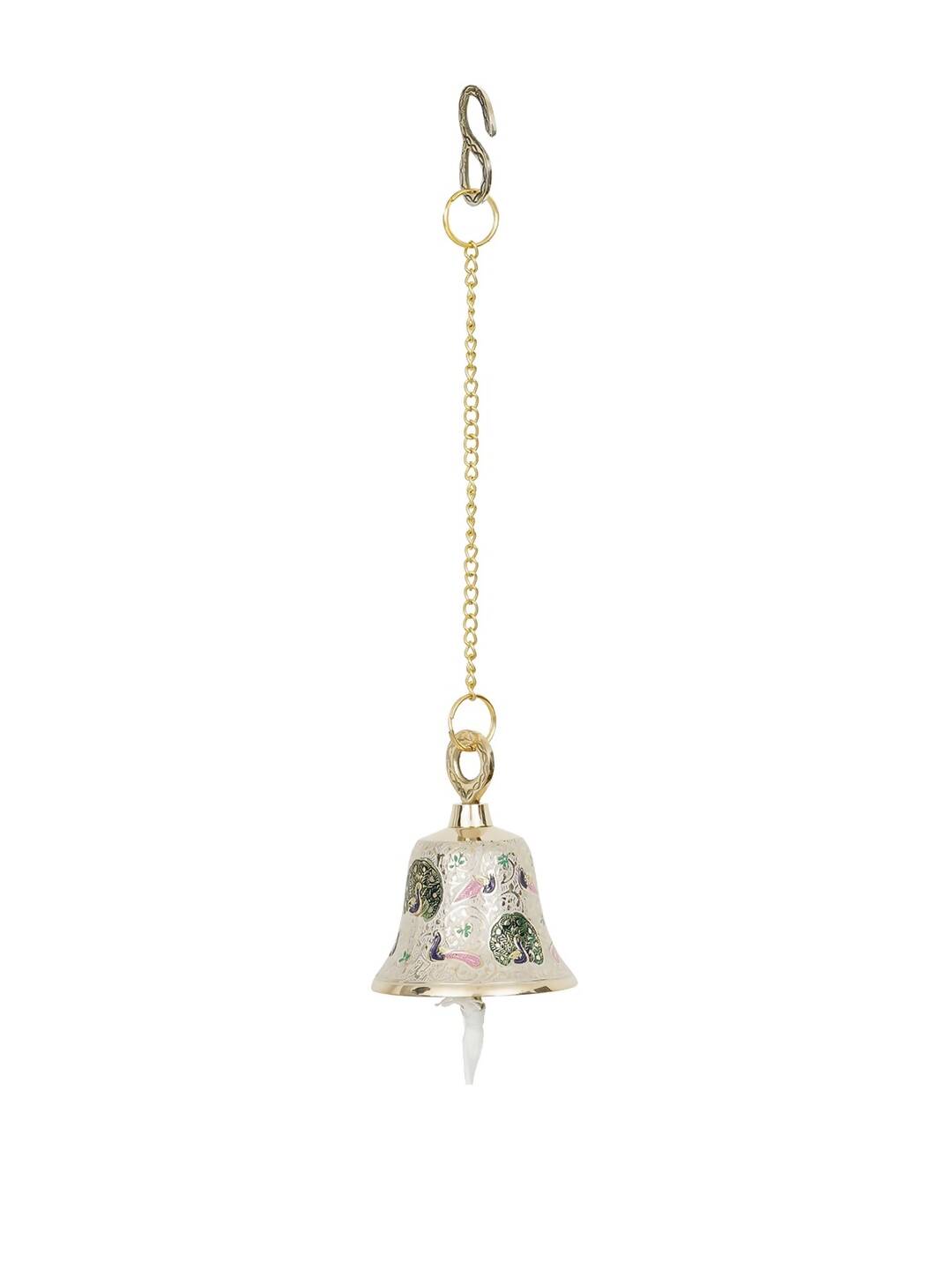 eCraftIndia Multicoloured Brass Hanging Pooja Bell Showpieces | Swadesiicart