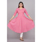 House of RP Women Pink Cotton Floral Print Anarkali Kurta | Swadesiicart